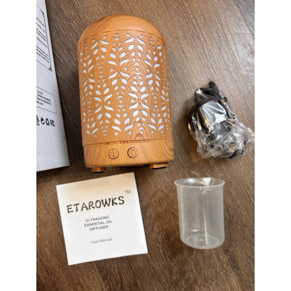 ETAROWKS Ultrasonic Essential Oil Diffuser Aromatherapy Humidifier - Wood Grain